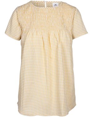 Trespass Ladies Candice Gingham Smock Top (Pale Maize) - Natural