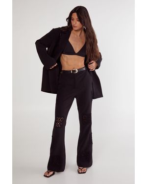 Nasty Gal Tailored Crochet Insert Pant - Blue