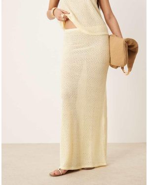 Gina Tricot Co-Ord Maxi Relaxed Fit Crochet Skirt - Natural