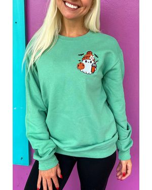 Azura Exchange Grafisch Sweatshirt Met Pullover - Groen