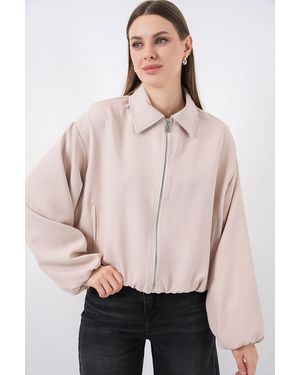 Bigdart Gabardine Bomberjack Met Rits - Naturel