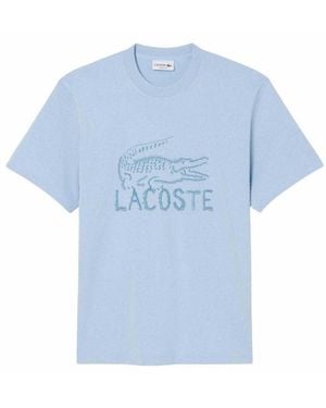 Lacoste T-Shirt Katoen Met Logo - Blauw
