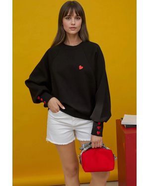 Hiccup Embroidered Cotton Sweatshirt - Yellow