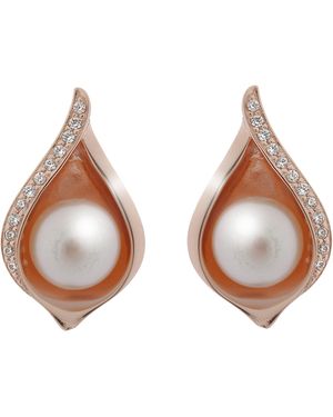 Orphelia 'Sophia' 925 Sterling Stud Earrings - Brown
