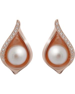 Orphelia 'Sophia' 925 Sterling Stud Earrings - Brown