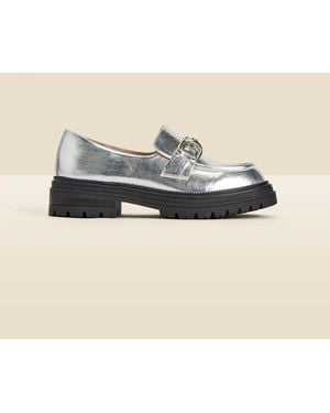 Sosandar Chain Trim Chunky Loafers - Natural