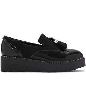 KG by Kurt Geiger Patent Flatform Tassel Loafers - Black