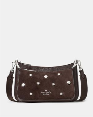 Kate Spade Duet Suede Studs Small Crossbody - Brown