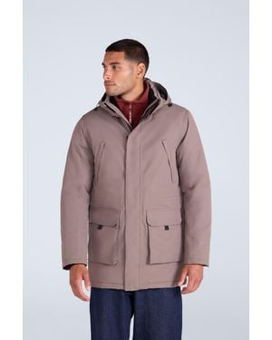 Mountain Warehouse 'Jesper' Parka Jacket With Front Pockets & Adjustable Hood Warm Cosy Coat - Brown