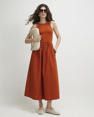 River Island Maxi Dress Sleeveless Round Neck - Brown