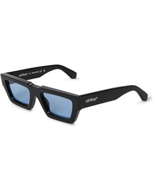 Off-White c/o Virgil Abloh Accessories Off Manchester 53 Rectangle Full Rim Sunglasses - Blue