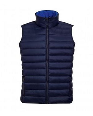 Sol's Wave Padded Water Repellent Bodywarmer/Gilet - Blue