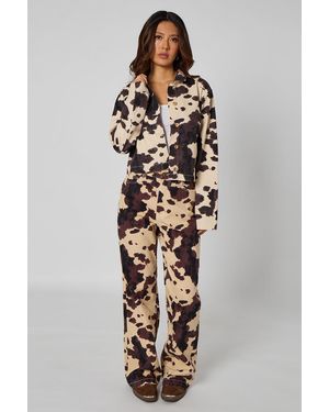 Urban Bliss Cow Print Jeans - White