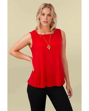 Secret Label Sleeveless Square Neck Swing Top - Red
