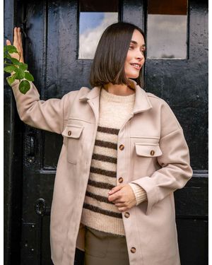 Blue Vanilla Button Up Shirt Jacket - Grey