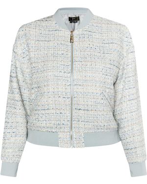 faina Boucle Blouson Lichtblauw - Wit