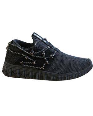 Supra Malli Textile Leather Lace Up Trainers Slip On Shoes 05666 010 - Black