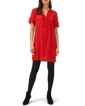 Phase Eight Darla Frill Dress - Red