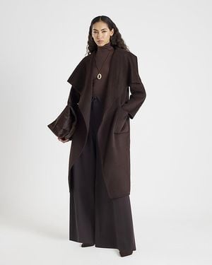 River Island Coat Premium Handmade Wool Blend - Black