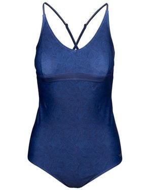 Trespass Ladies Mimi Palm Leaf One Piece Swimsuit - Blue