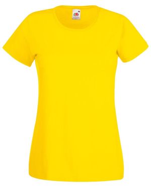 Fruit Of The Loom Ladies/ Lady-Fit Valueweight Short Sleeve T-Shirt (Pack Of 5) Cotton - Yellow