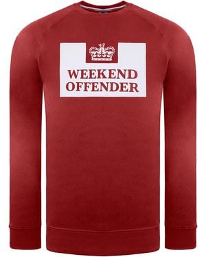Weekend Offender Skylar Dark Jumper Cotton - Red