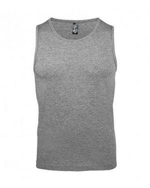 Sol's Justin Sleeveless Tank Vest Top Marl) Cotton - Grey