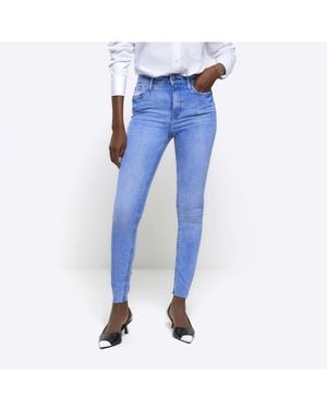 River Island Skinny Jeans High Waisted Bum Sculpt Cotton - Blue