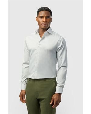 Alexandre Silver Label Long Sleeve Striped Tailored Formal Shirt - Grey