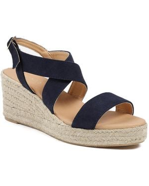 Jones Bootmaker Romilly Leather Wedge Heeled Espadrilles - Blue