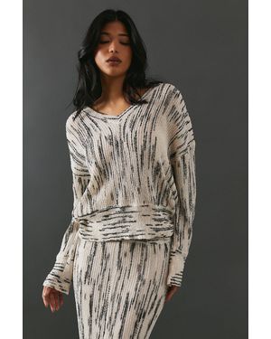 Warehouse Space Dye Off The Shoulder Jumper - Grey