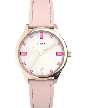 Timex Dress X Bcrf Watch Tw2V95800 Leather (Archived) - Pink