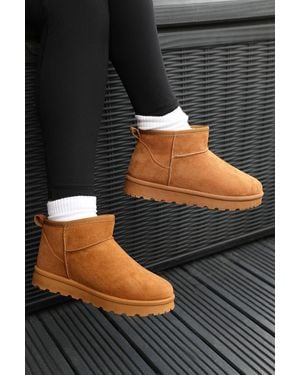 Where's That From Wheres 'Pine' Faux Fur Lining Ankle Boots - Black