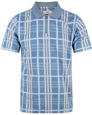 Luke 1977 Fort Check Zip Polo - Blue