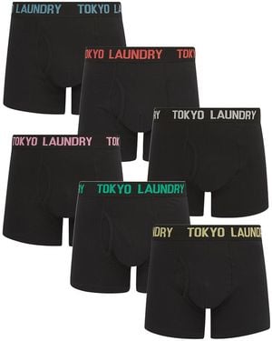 Tokyo Laundry Cotton 6-Pack Boxers - Black