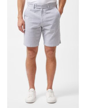 French Connection Cotton Striped Mid-Length Shorts - Blue