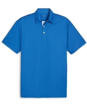 PUMA Pure Solid Short Sleeve Performance Polo Shirt - Blue