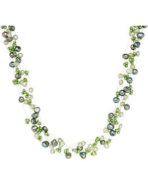 Valero Pearls Fresh Water Cultured Pearl Necklace - Metallic