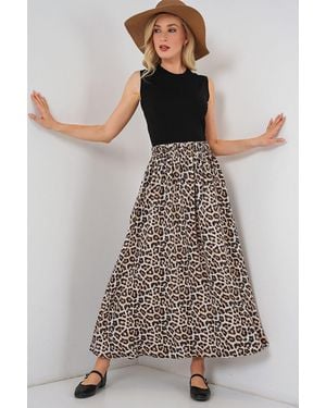 Bigdart Maxi Skirt With Elastic Waist - Brown
