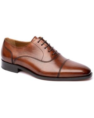 Chapman & Moore Toe Cap Oxford Leather Chocolate Shoes - Brown