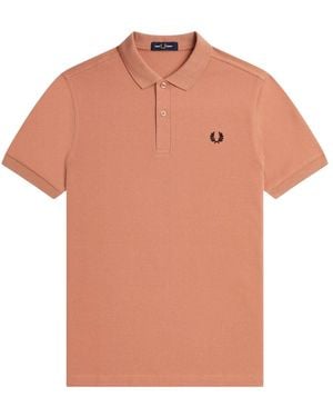 Fred Perry Plain Light Rust Polo Shirt - Orange