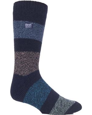 Heat Holders Twist Patterned Thermal Socks - Blue