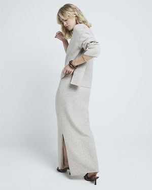 River Island Maxi Skirt Knit - White