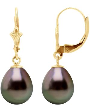 Diadema Earrings, And Real Tahitian Pearls - Metallic
