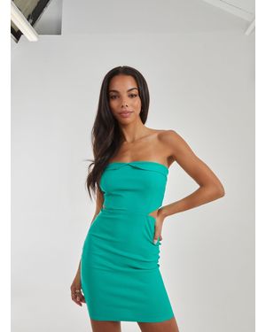 Pink Vanilla Cut Out Bandeau Bodycon Dress - Blue