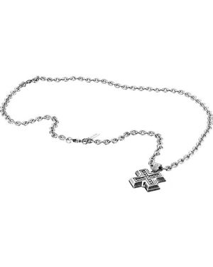 Police 24963Pse-01 Crusader Antique Colour Cross Necklace - Metallic