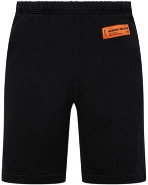 Heron Preston Sweat Shorts Logo Print - Black