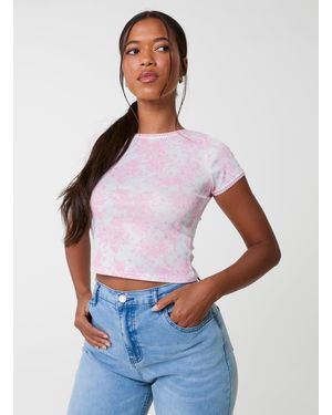 Pink Vanilla Ribbed Crop Top - Pink
