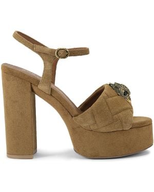 Kurt Geiger Suede Kensington Platform Sdl Sandals - Metallic