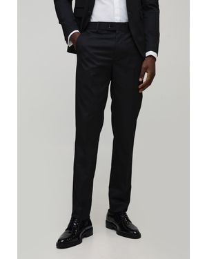 BoohooMAN Skinny Fit Tuxedo Suit Trouser - Black
